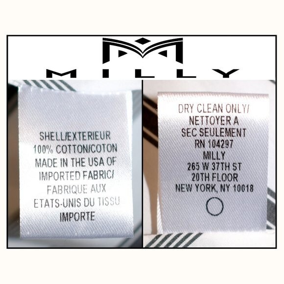 MILLY NEW NINA Stripe One-Shoulder Cotton Poplin Top 8 - Picture 11 of 12